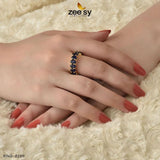 RING-8286 Golden Blue Rings - Zeesy Jewellery Pakistan | Premium Artificial & Imitation Jewellery