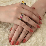 RING-8286 Golden Multi's Rings - Zeesy Jewellery Pakistan | Premium Artificial & Imitation Jewellery
