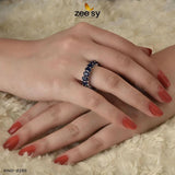 RING-8286 Silver Blue Rings - Zeesy Jewellery Pakistan | Premium Artificial & Imitation Jewellery