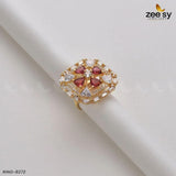 Cubic Ring-8272 Golden Red Rings - Zeesy Jewellery Pakistan | Premium Artificial & Imitation Jewellery