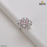 Cubic Ring-8272 Silver Mint Pink Rings - Zeesy Jewellery Pakistan | Premium Artificial & Imitation Jewellery