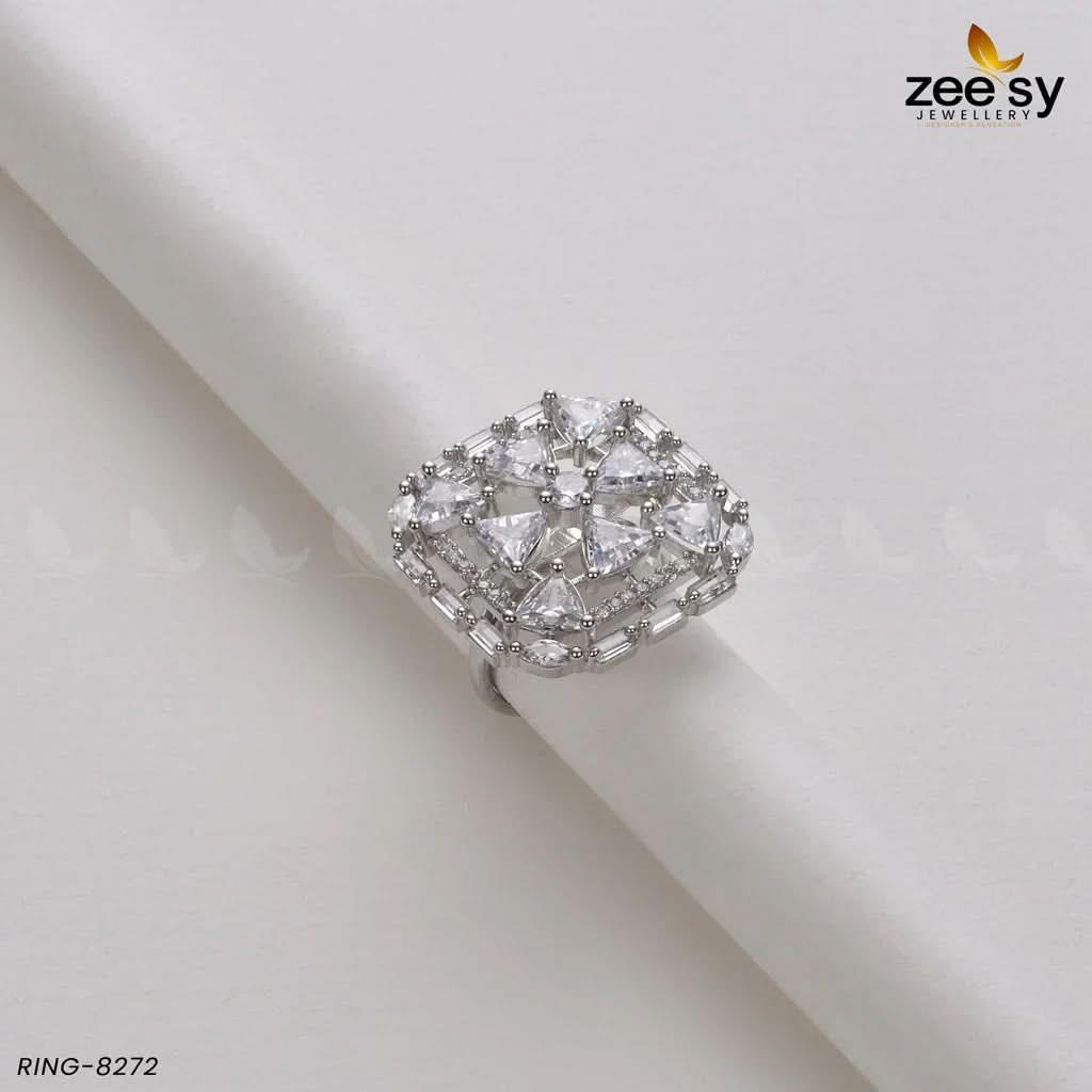 Cubic Ring-8272 Silver White Rings - Zeesy Jewellery Pakistan | Premium Artificial & Imitation Jewellery